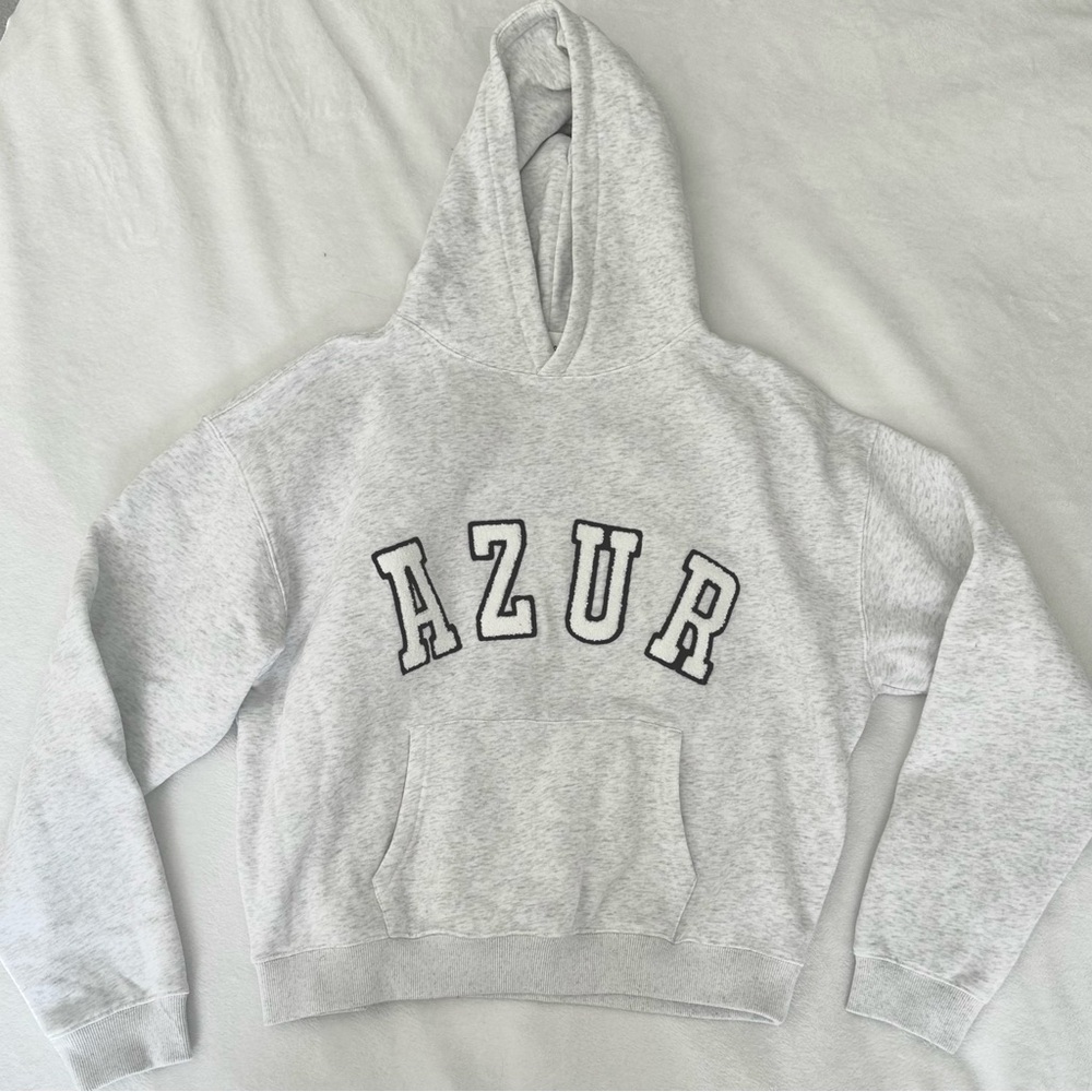 AZUR Cloud Hoodie Cozy Oversized Pullover in Heathered Grey - Picture 4 of 9